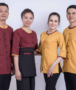 Áo bà ba đồng phục nhà hàng Việt Nam mẫu 01