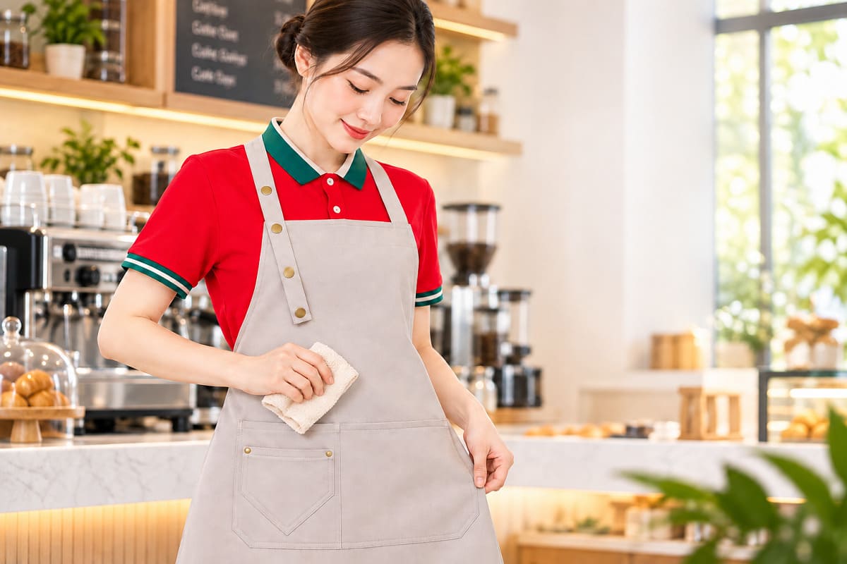 Nên vệ sinh tạp dề thường xuyên để giữ độ mới