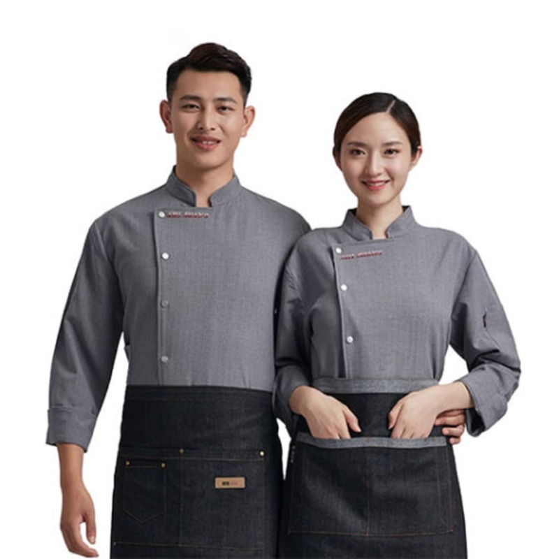 Mẫu áo đầu bếp nhà hàng Hàn Quốc dài tay quen thuộc