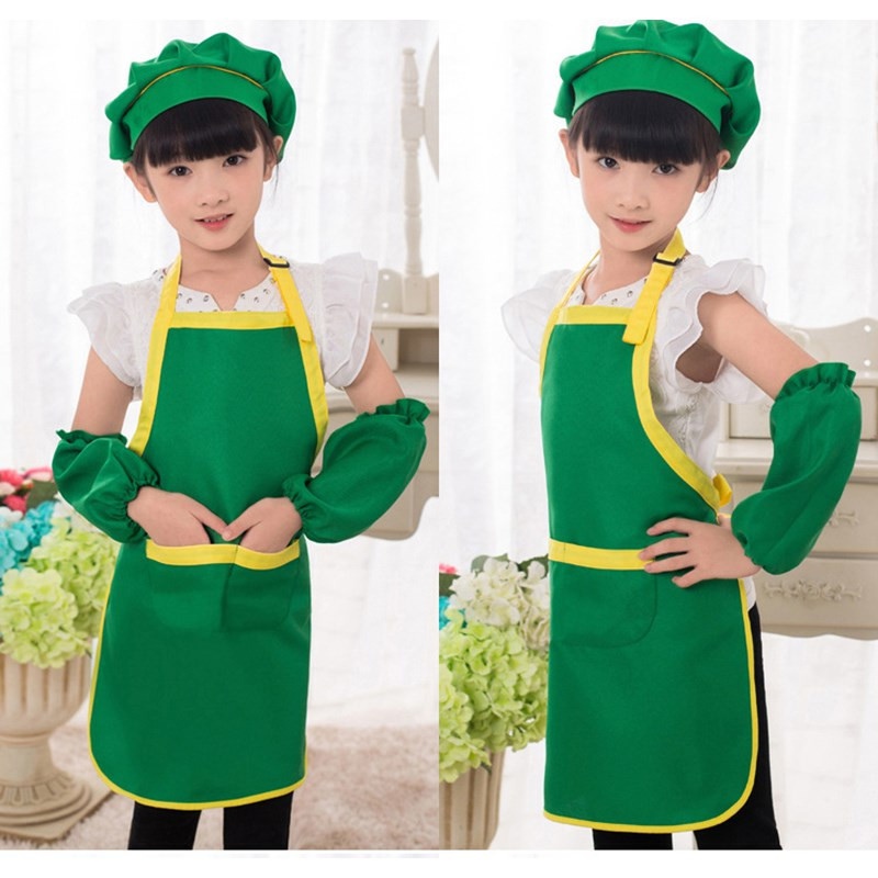 Tạp dề xanh trẻ em được sử dụng trong các trường học, lớp học nấu ăn