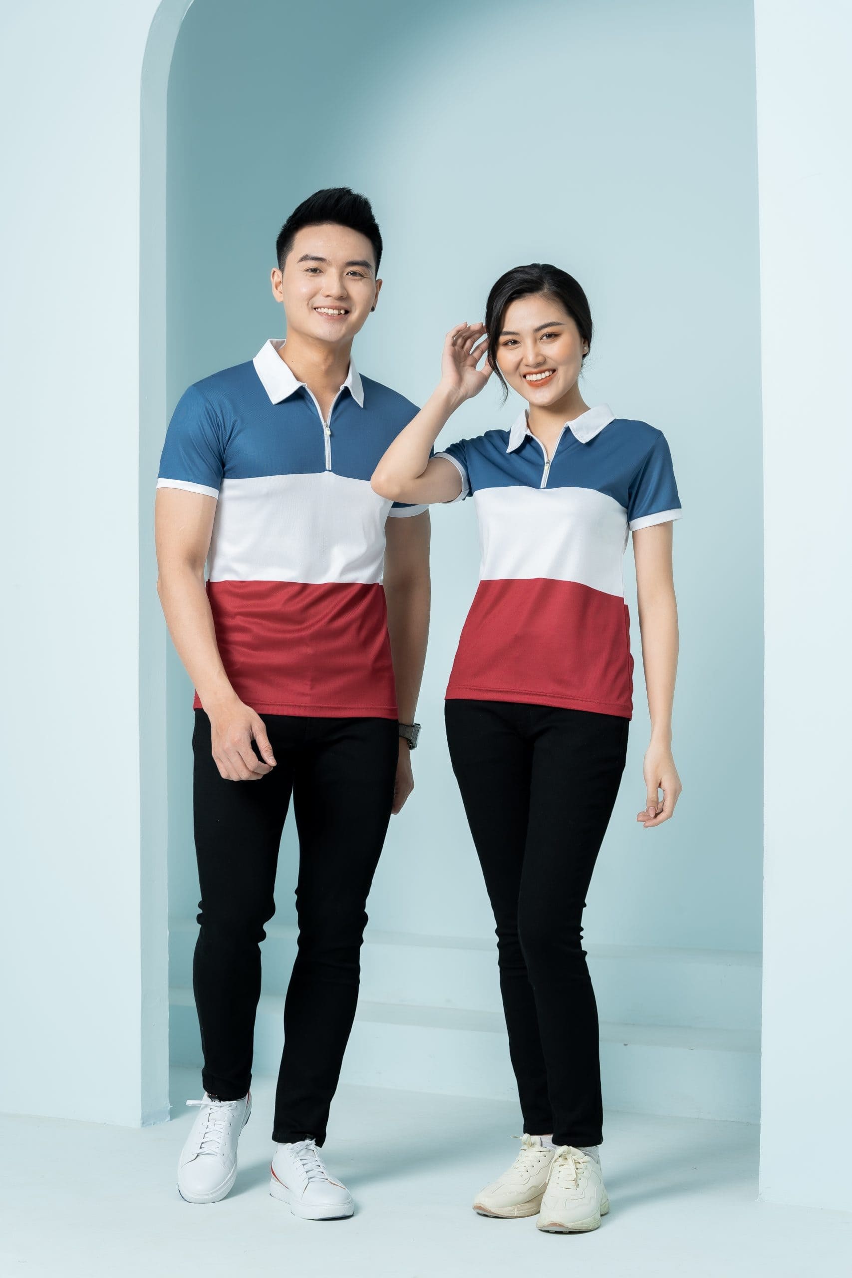 ao-thun-dong-phuc-phoi-xanh-do-trang-01