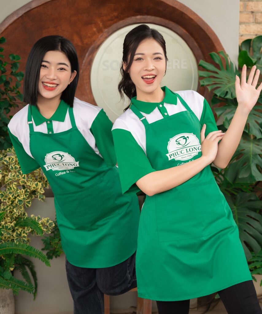 đồng phục tạp dề cà phê trà sữa Phúc Long 