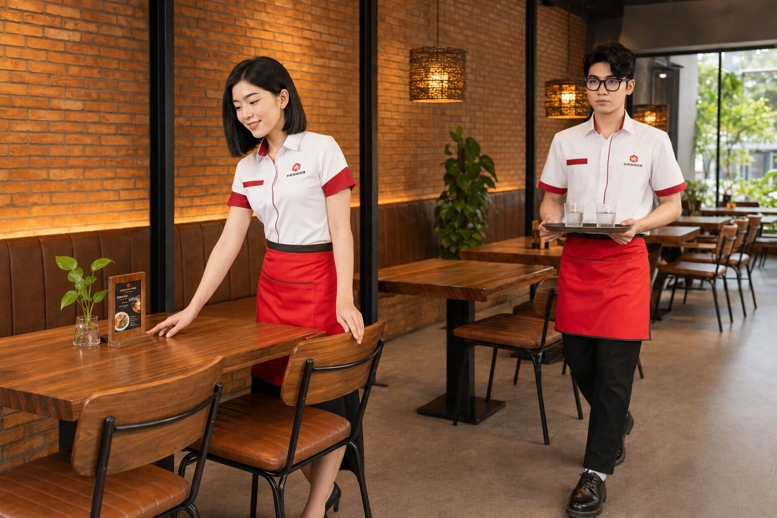 Đồng phục nhà hàng ứng dụng thực tế trong quá trình phục vụ
