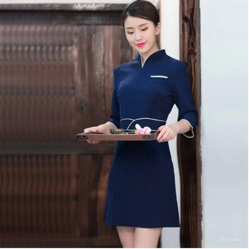 Đồng phục spa kiểu dáng áo dài cách tân mới lạ, thanh lịch