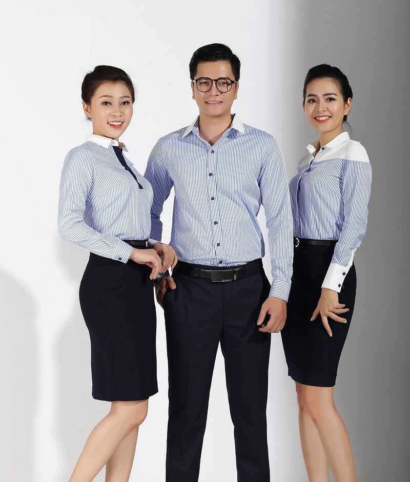 Áo sơ mi là mẫu đồng phục công sở được sử dụng nhiều nhất