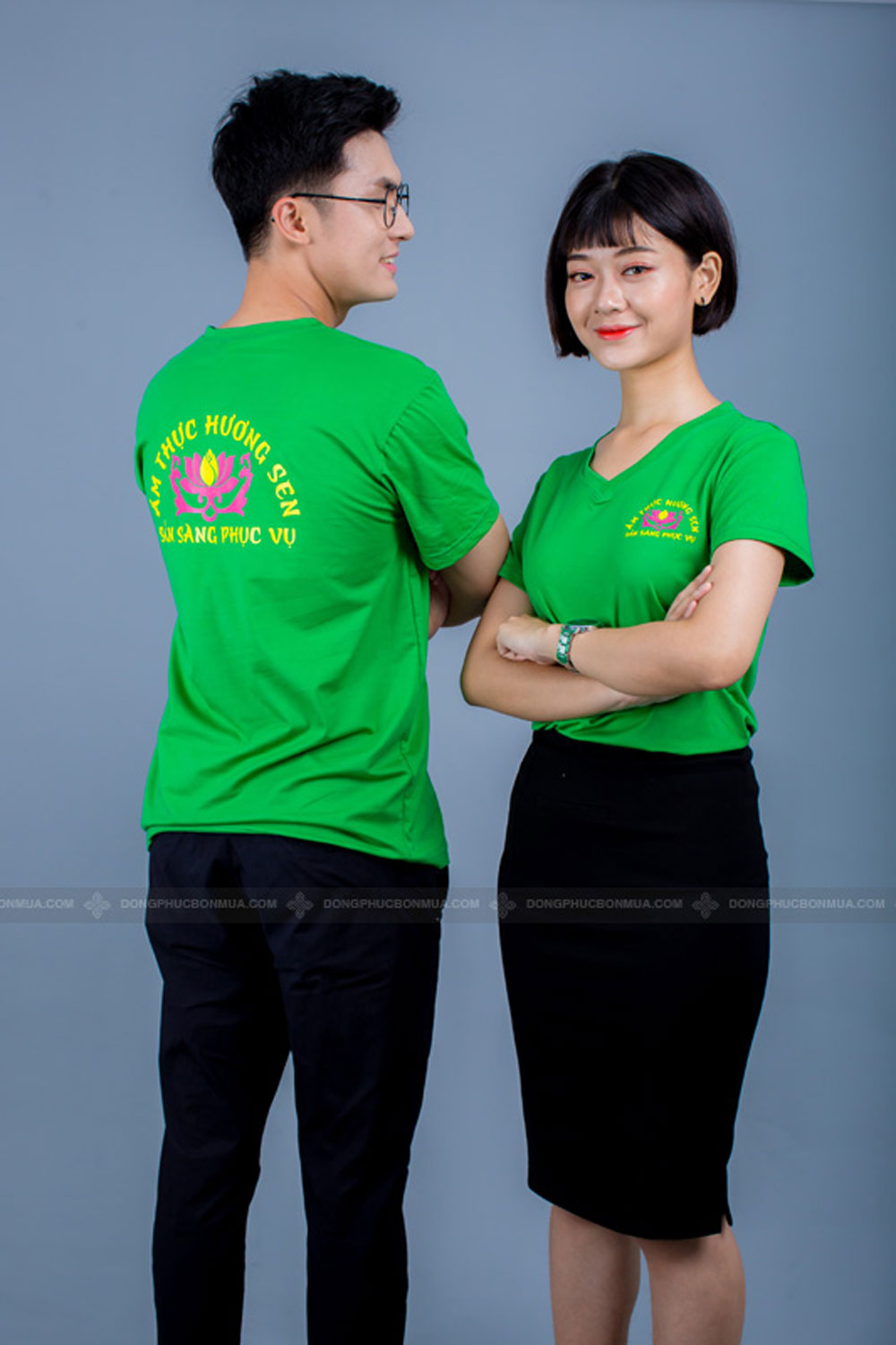 Đồng phục áo phông nhà hàng ẩm thực Hương Sen