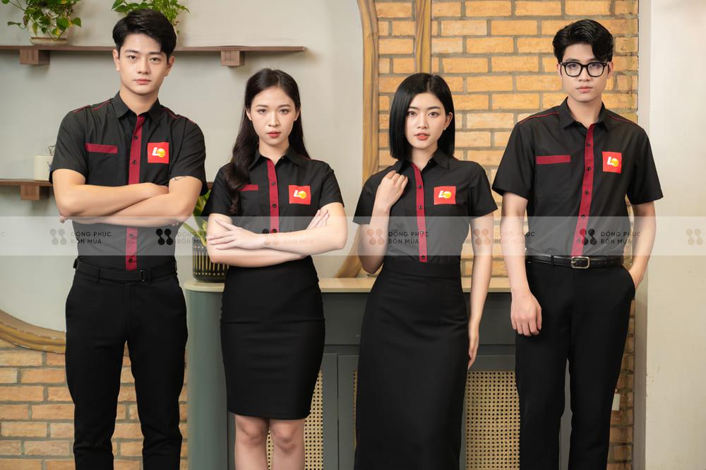 dong-phuc-nha-hang-lotteria-dep Áo thun nhà hàng Lotteria đồng phục