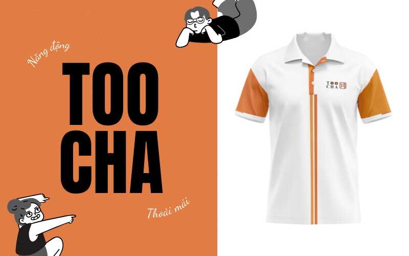 Áo polo đồng phục trà sữa Toocha thiết kế đẹp