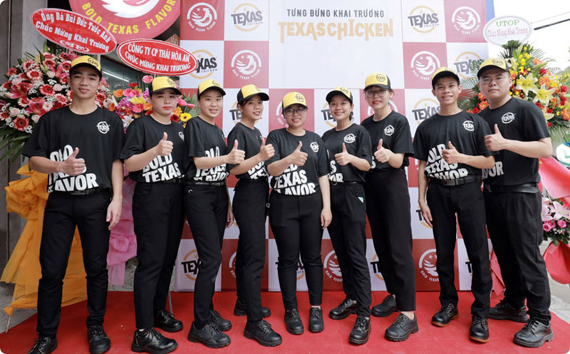 Đồng phục áo phông cổ tròn Texas Chicken