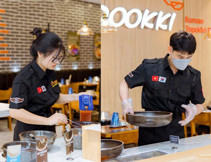 Đồng phục áo thun có cổ nhân viên bếp Dookki