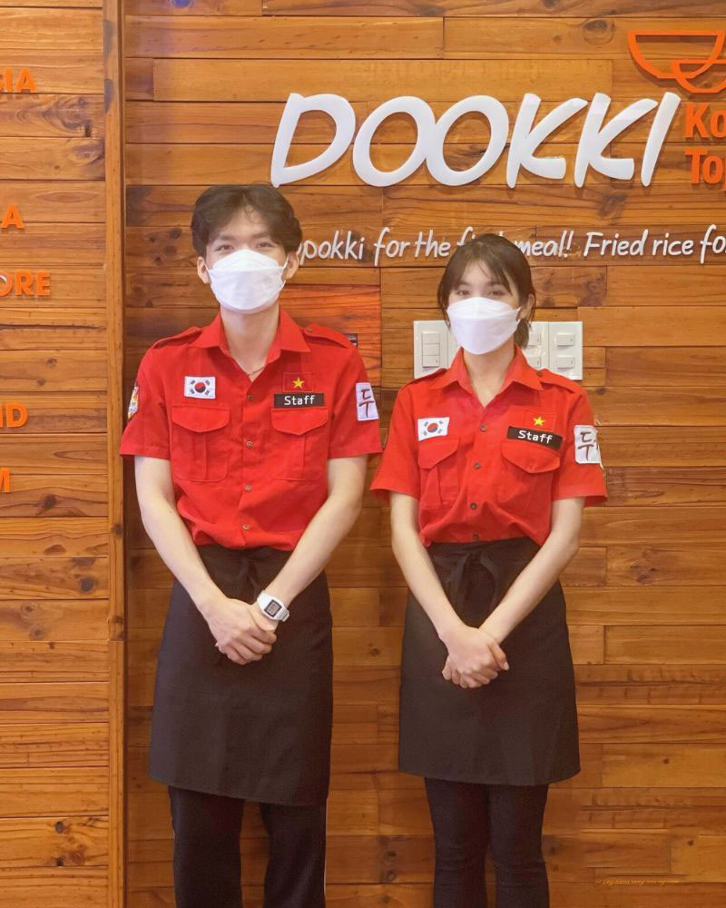 Đồng phục tạp dề nhà hàng nửa thân Dookki