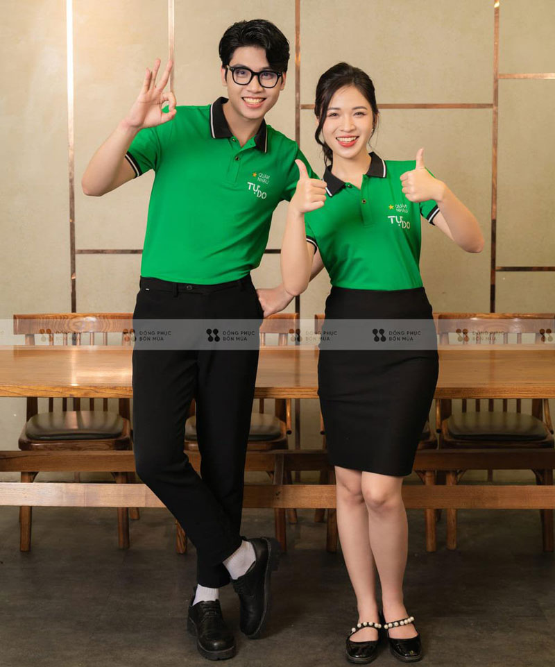 Đồng phục nhà hàng Nhậu Tự Do thiết kế tinh tế, lịch sự