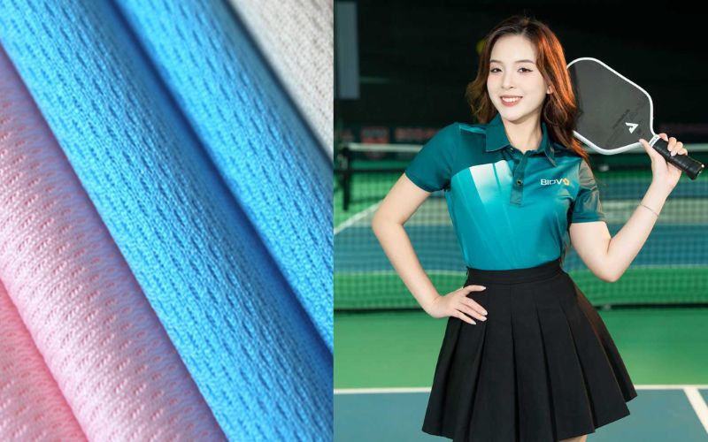 Vải thun mè (Polyester eyelet) - Thoáng khí, thấm hút tốt