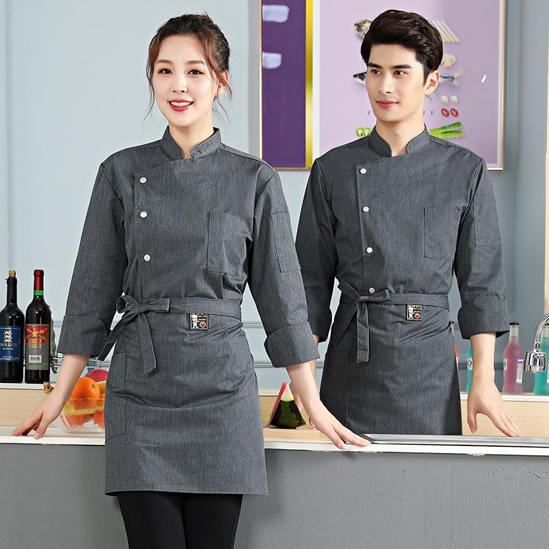Đồng phục áo bếp nữ dáng dài tay tính đa dụng cao