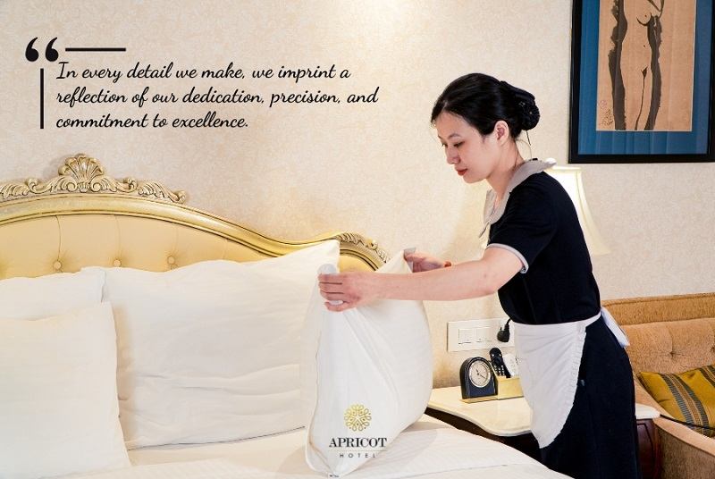 Thiết kế đồng phục khách sạn Apricot Hotel vị trí buồng phòng đẹp