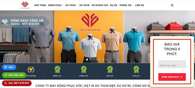 Cơ sở may ATĐ cung cấp đa dạng các mẫu đồng phục nhà hàng