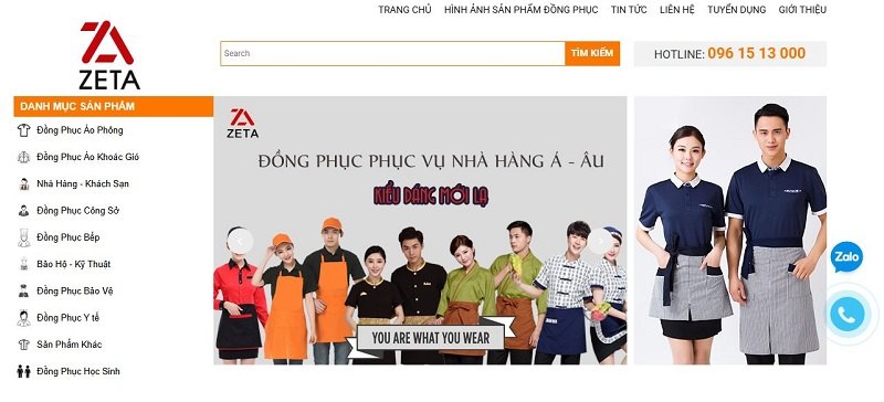 Đồng phục Zeta nhận may đồng phục nhà hàng tại Thái Bình giá tốt