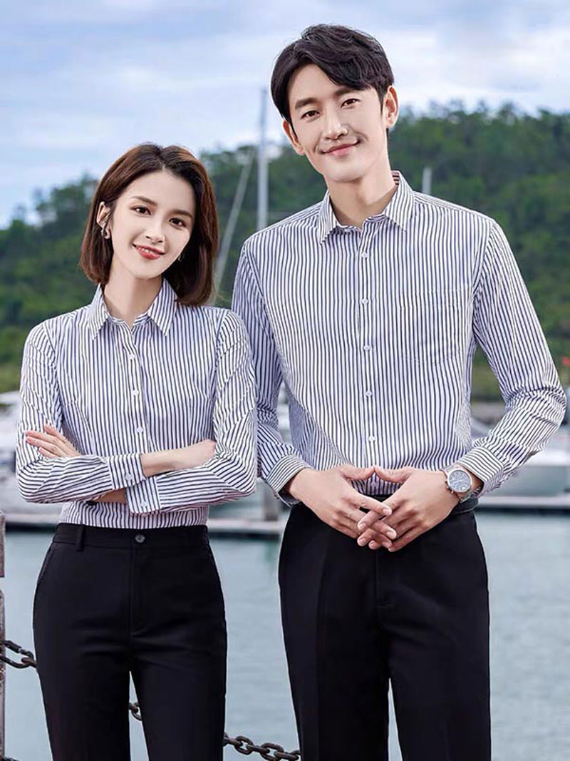 Đồng phục sơ mi kẻ sọc công sở