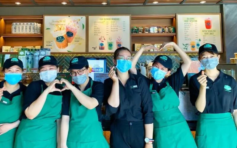 Áo sơ mi đồng phục quán trà sữa