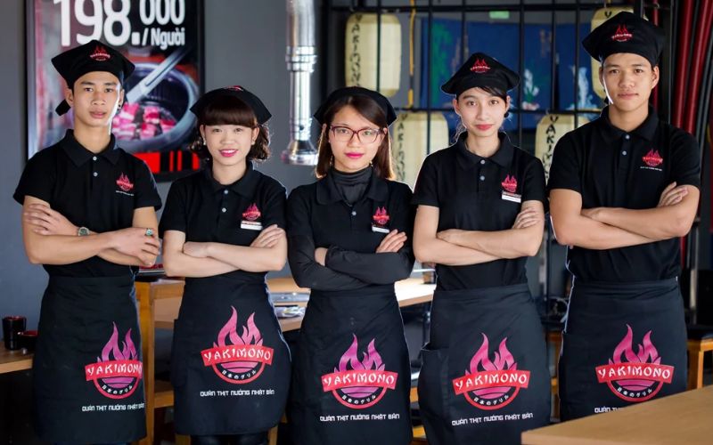 Đồng phục áo thun cổ trụ cho quán lẩu