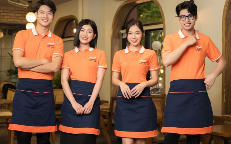 Tạp dề ngắn phối màu