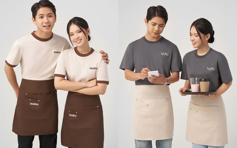 Áo thun form rộng phối tạp dề ngang hông