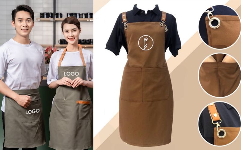 Buffet cao cấp, sang trọng: phối da, logo thêu, màu trầm