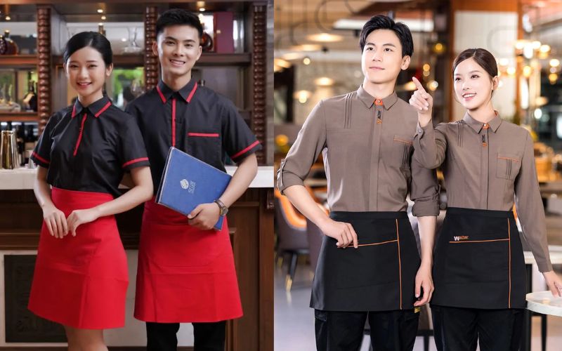 Mẫu áo sơ mi phối tạp dề