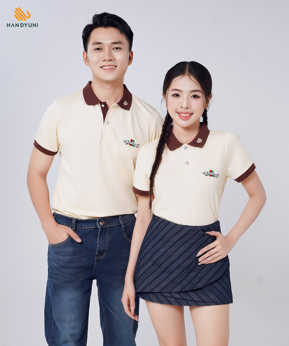 Áo Đồng Phục Công Ty Vinacafe Thêu Logo Bền, Đẹp | Kiểu Dáng Polo Cao Cấp