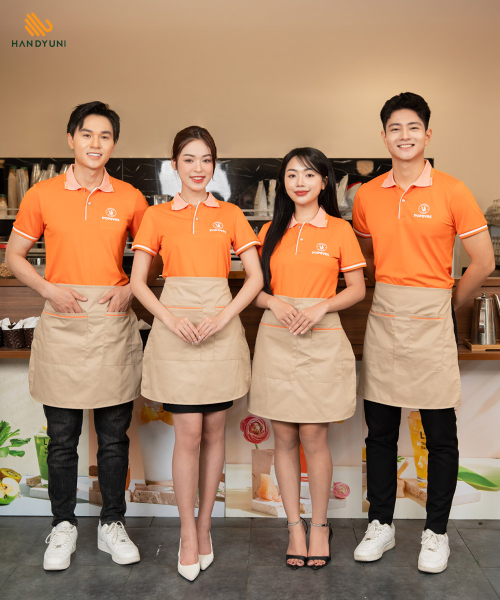 May Đồng Phục Nhà Hàng, Giá Rẻ | Chỉ Từ 89K May đồng phục tiệm gà rán Popeyes