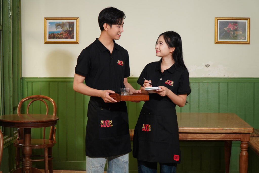 Tạp dề ngang hông tiện lợi, đồng bộ