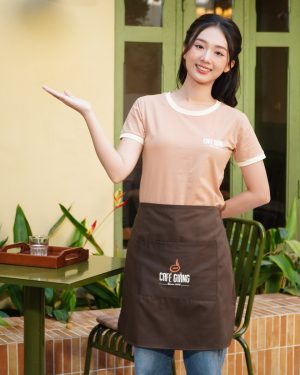 Alternative view of Combo Đồng Phục Cafe Giảng Đẹp, Rẻ: Áo Thun & Tạp Dề Nửa Người
