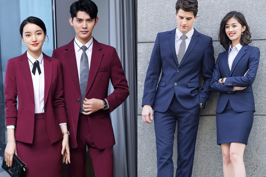 May đồng phục bất động sản nền phù hợp với màu sắc thương hiệu