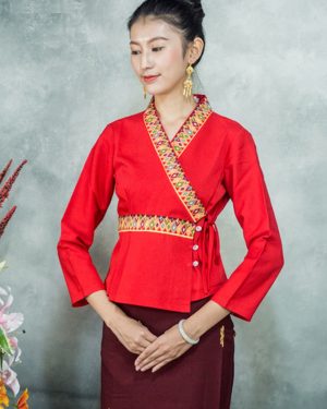 Đồng phục áo nhà hàng Thái Lan màu đỏ