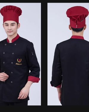 áo bếp đen mũ đỏ