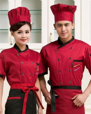 áo bếp đỏ mũ đỏ