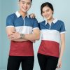 Áo thun đồng phục phối xanh đỏ trắn