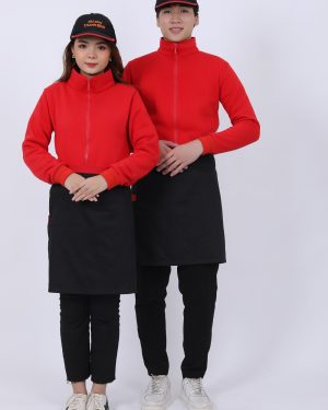 Áo khoác nỉ đồng phục màu đỏ