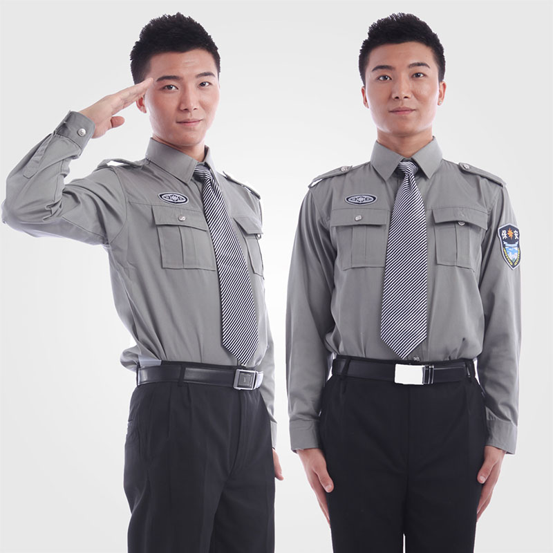 Đồng phục bảo vệ khách sạn màu xám phối cà vạt