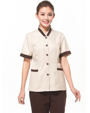 Đồng phục buồng phòng khách sạn màu be