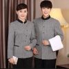 Đồng phục buồng phòng khách sạn màu xám dài tay