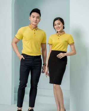 Áo đồng phục công ty màu vàng