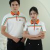 Đồng phục công ty trắng phối cam