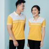 Đồng phục cửa hàng điện tử điện lạnh màu vàng phối cổ trắng