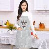 Đồng phục cửa hàng hoa áo trắng dài tay tạp dề xám