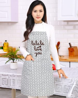 Đồng phục cửa hàng hoa áo trắng dài tay tạp dề xám