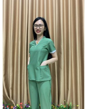 Đồng phục massage màu xanh cốm
