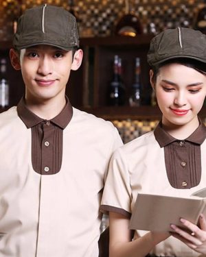 Đồng phục mũ màu nâu sọc trắng