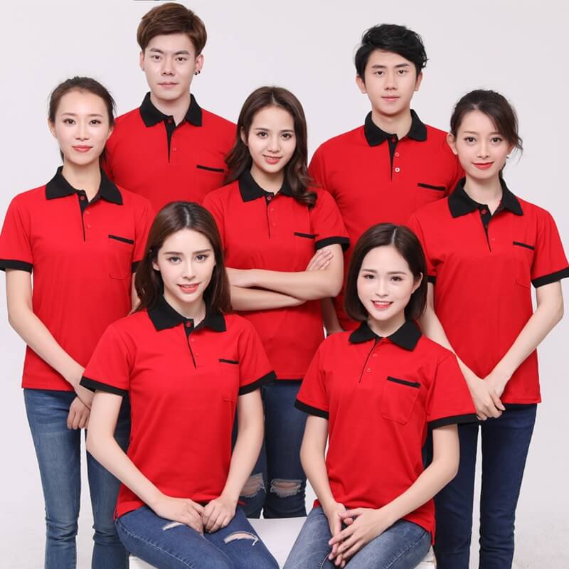 Kiểu áo cơ bản được rất nhiều công ty mỹ phẩm chọn làm đồng phục