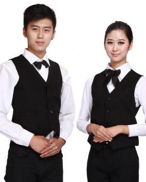 đồng phục nhà hàng âu gile đen
